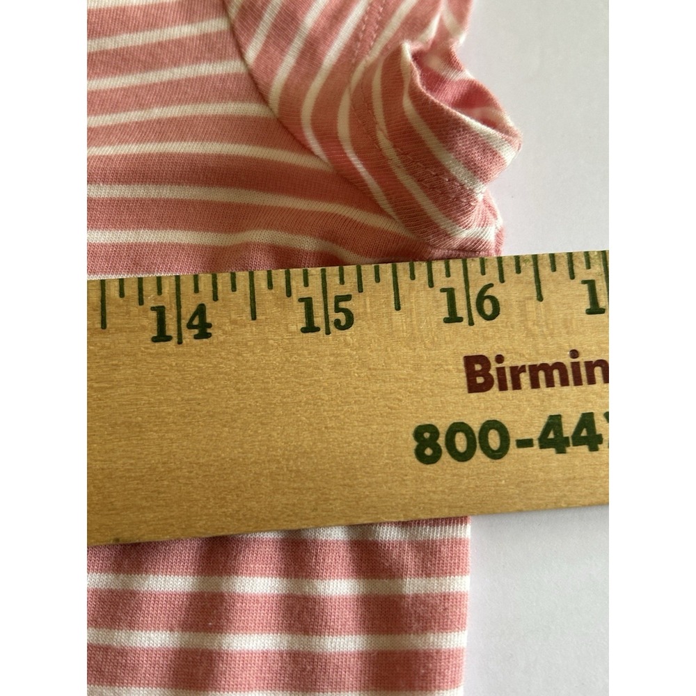 Lauren Ralph Lauren Maxi Dress PM Pink White Striped Cotton Scoop Neck Flare - Picture 6 of 7